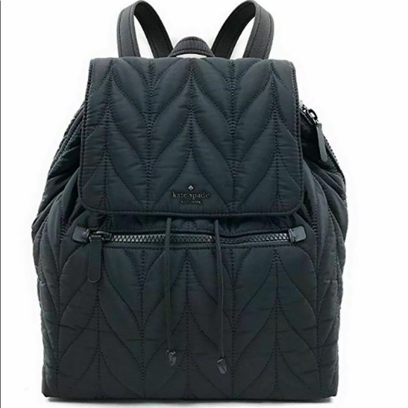 Kate spade Large Flap Black Backpack NWT ELLIE - Picture 2 of 8